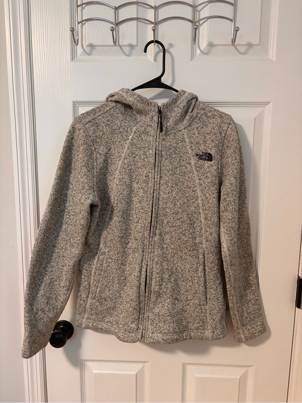 The North Face Heather Gray Hooded Fleece Jacket